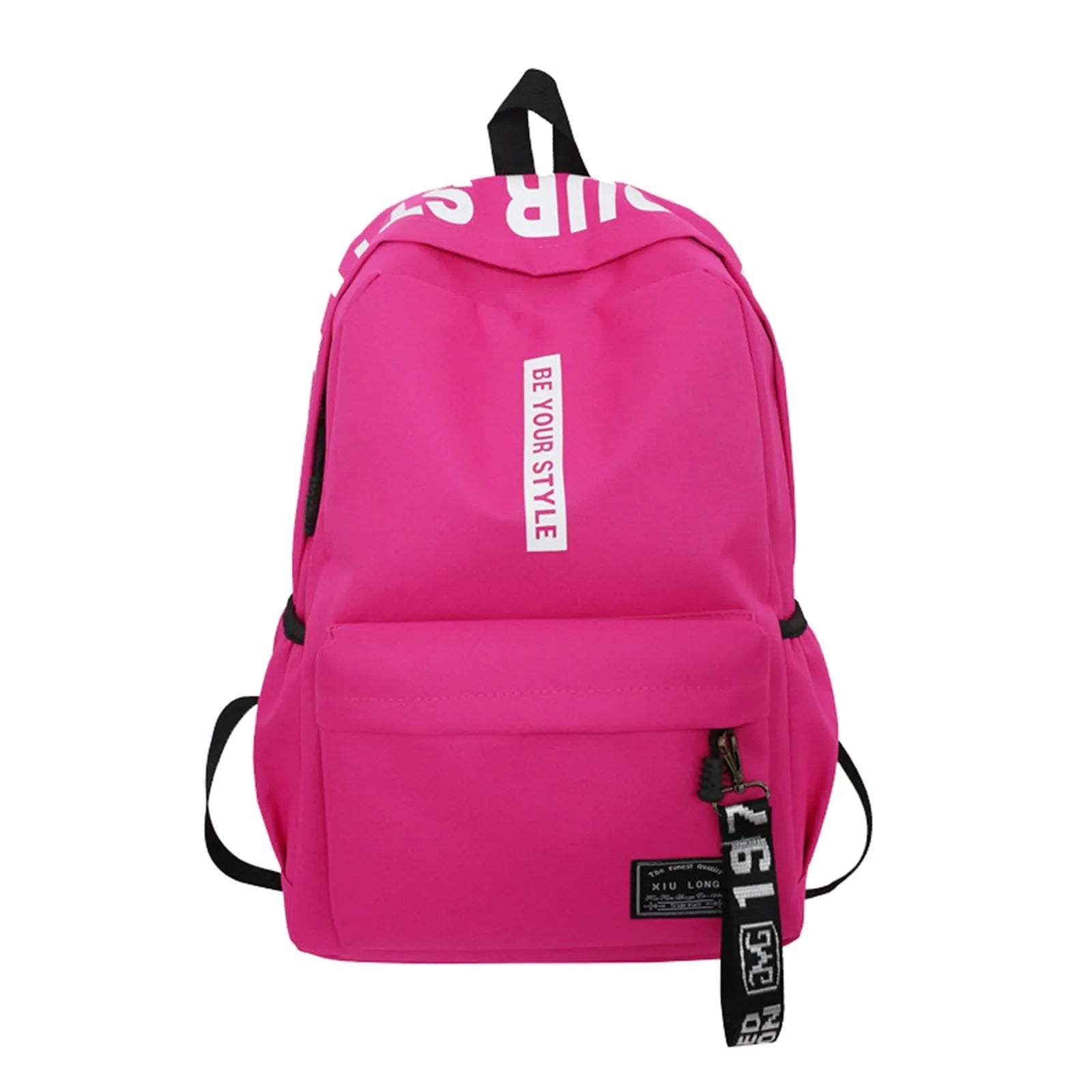 Fashionable Lightweight Student Backpack Customizable Logo Casual Dual-Shoulder Bag Arc Shoulder Strap Polyester Lining Oxford