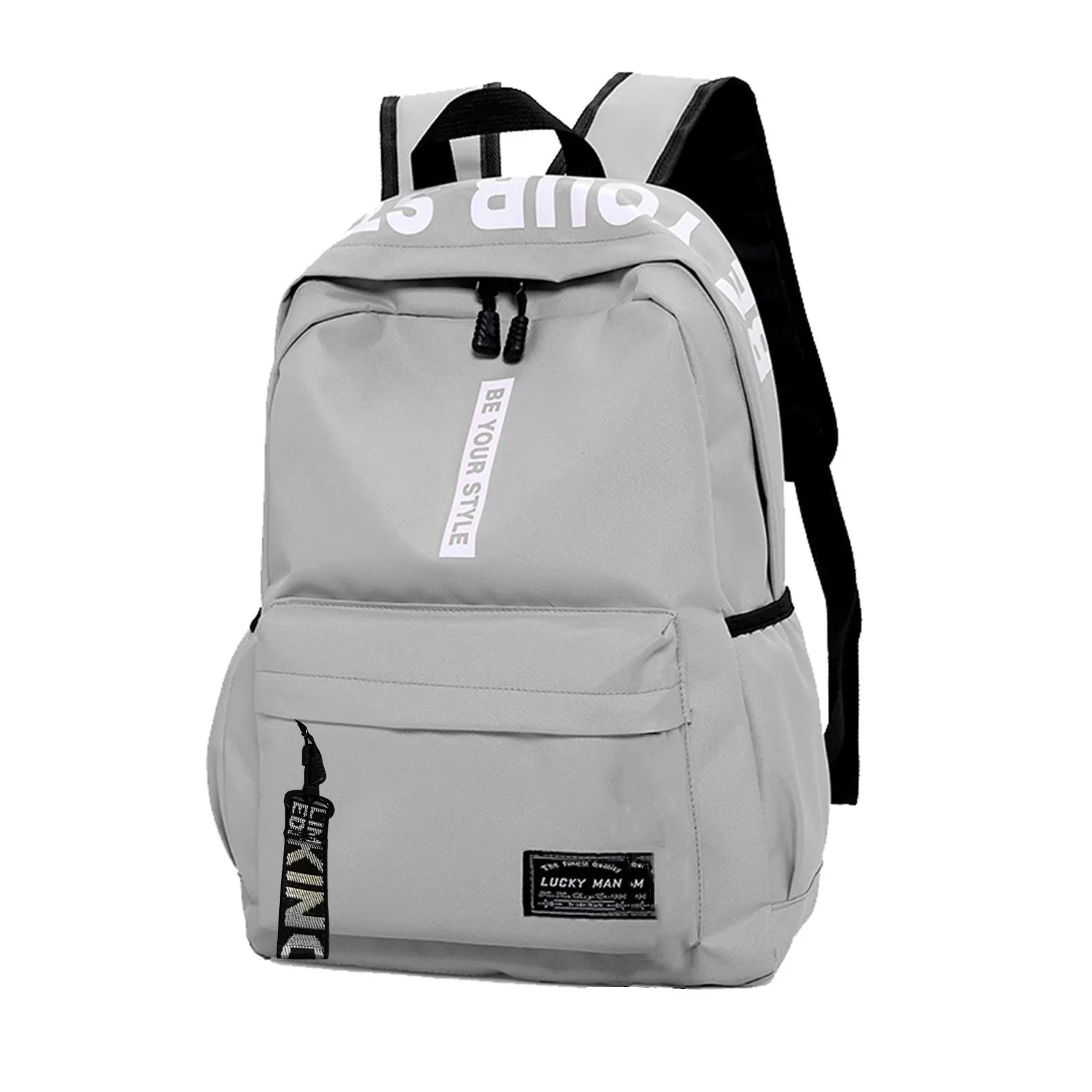 Fashionable Lightweight Student Backpack Customizable Logo Casual Dual-Shoulder Bag Arc Shoulder Strap Polyester Lining Oxford