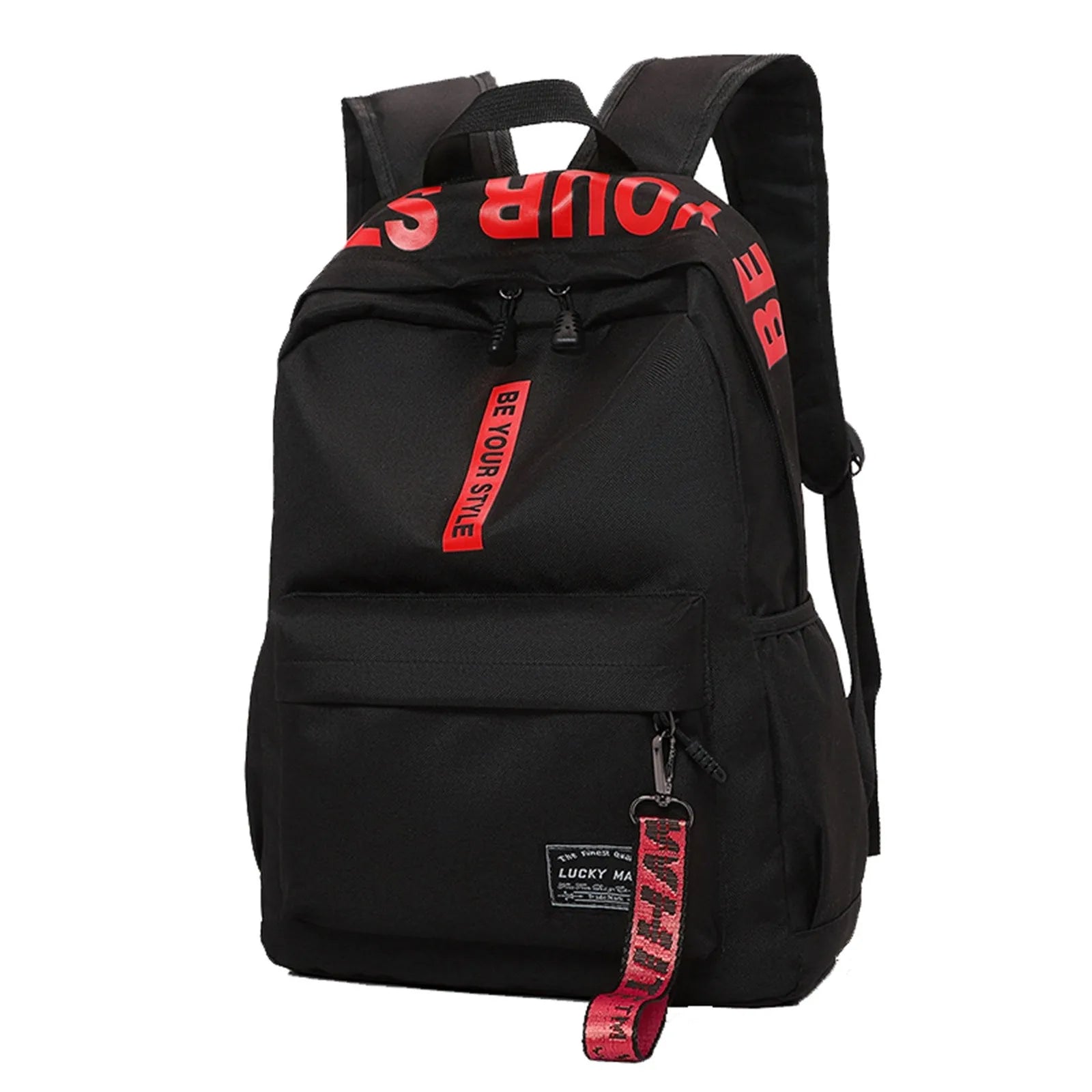 Fashionable Lightweight Student Backpack Customizable Logo Casual Dual-Shoulder Bag Arc Shoulder Strap Polyester Lining Oxford