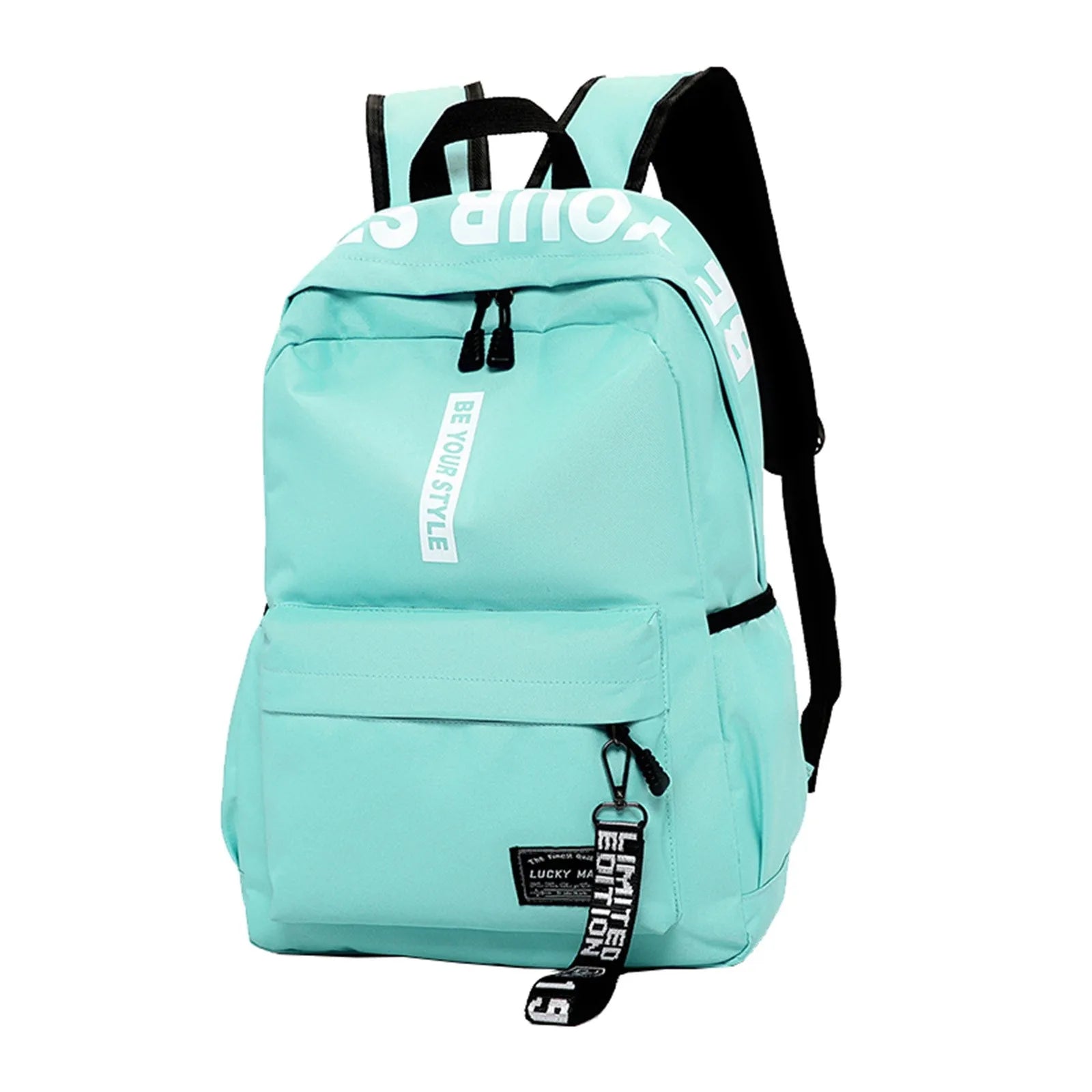 Fashionable Lightweight Student Backpack Customizable Logo Casual Dual-Shoulder Bag Arc Shoulder Strap Polyester Lining Oxford