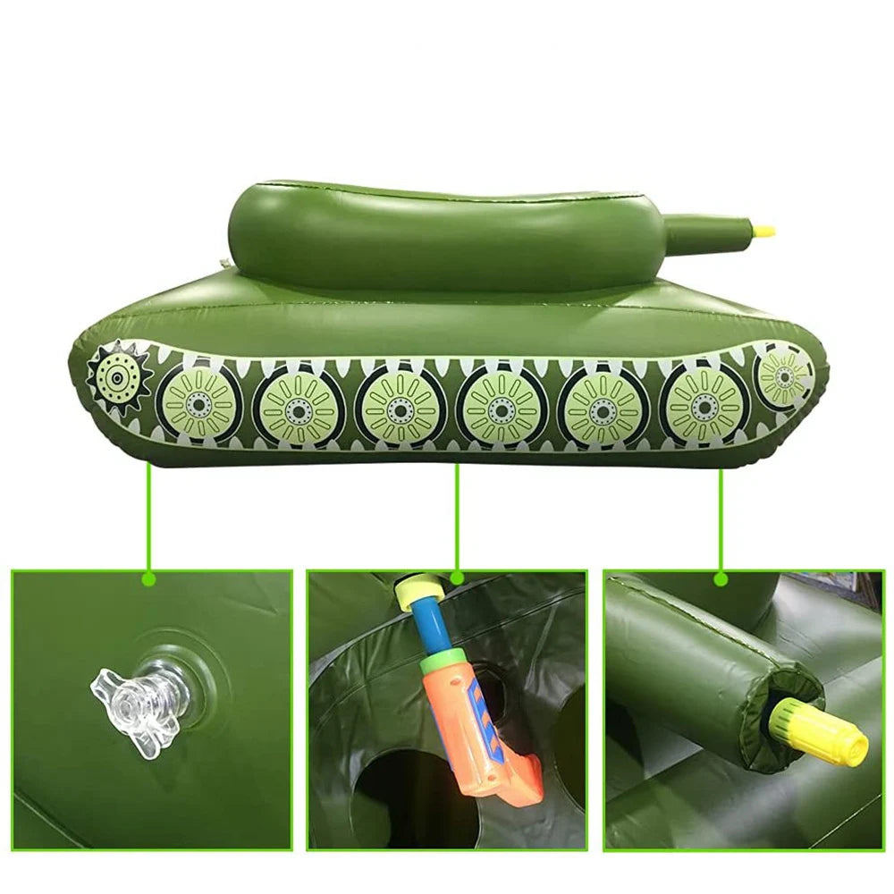 Big Size Summer Giant Tank with Watergun Inflatable Toys Floating Truck Pool Floats Water Spray Beach Party Games Adults Seats