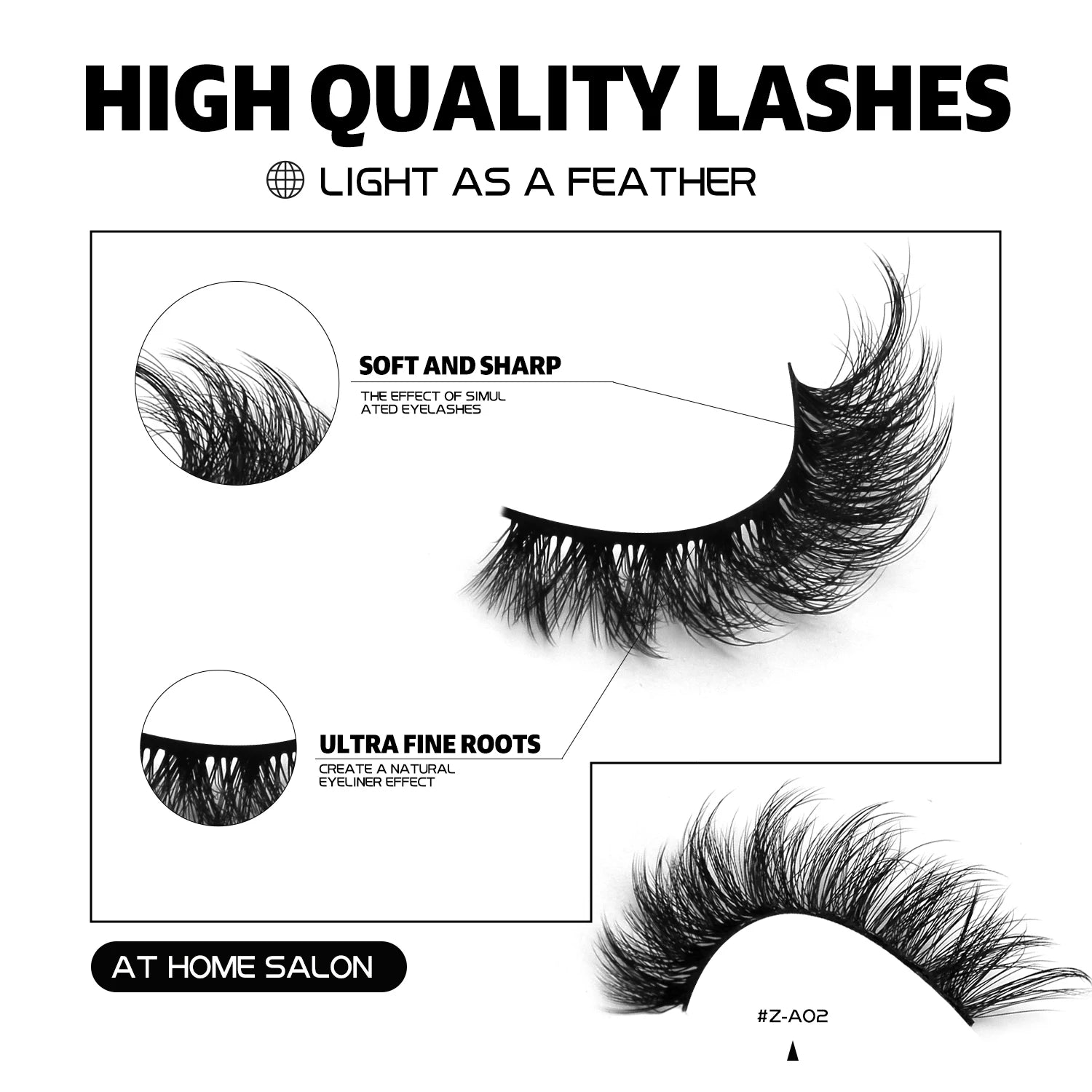 GROINNEYA False Eyelashes 3D Mink Lashes Cat Eyelashes Fluffy Wispy Volume Lashes Fake Eyelashes Natural Lashes Strips Makeup