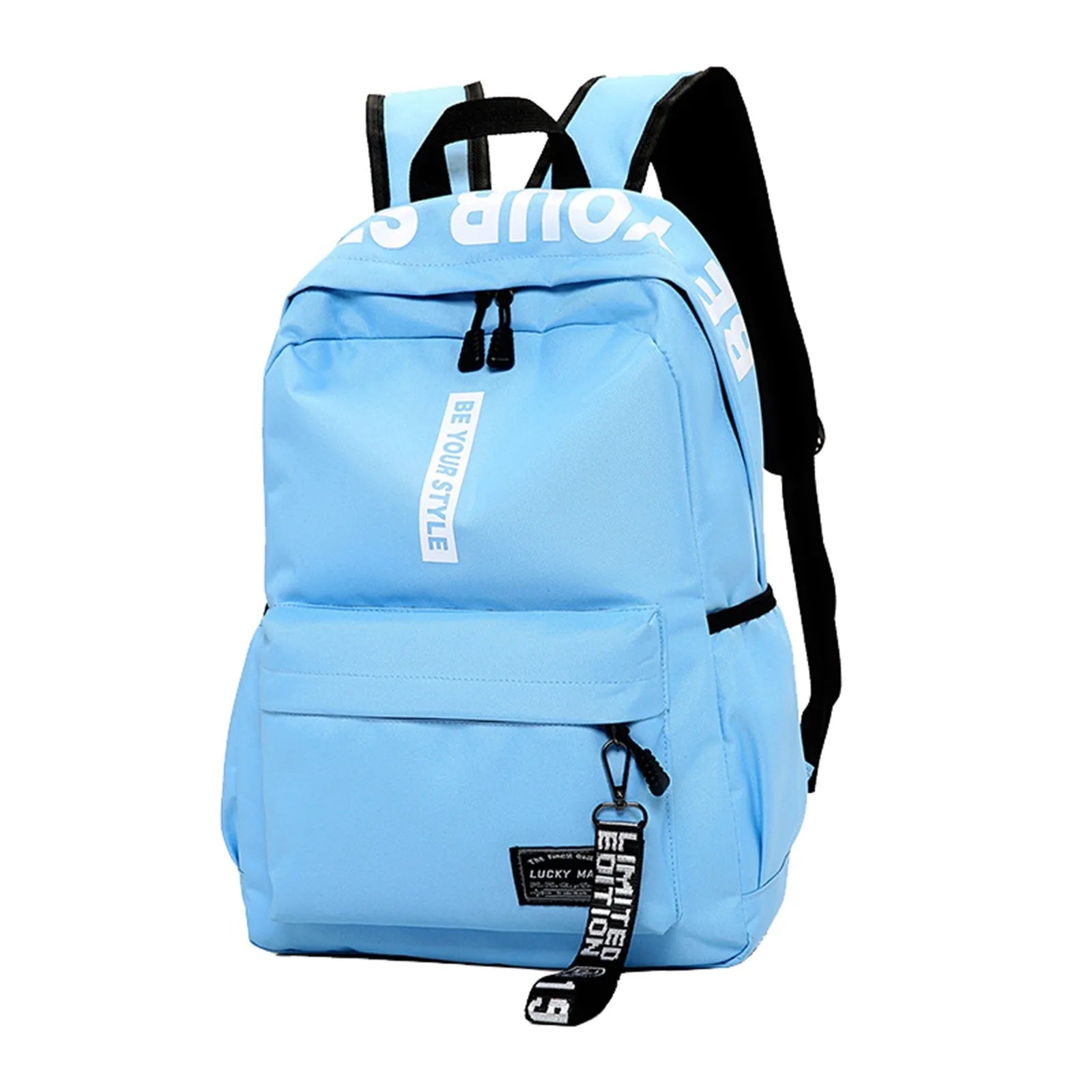 Fashionable Lightweight Student Backpack Customizable Logo Casual Dual-Shoulder Bag Arc Shoulder Strap Polyester Lining Oxford