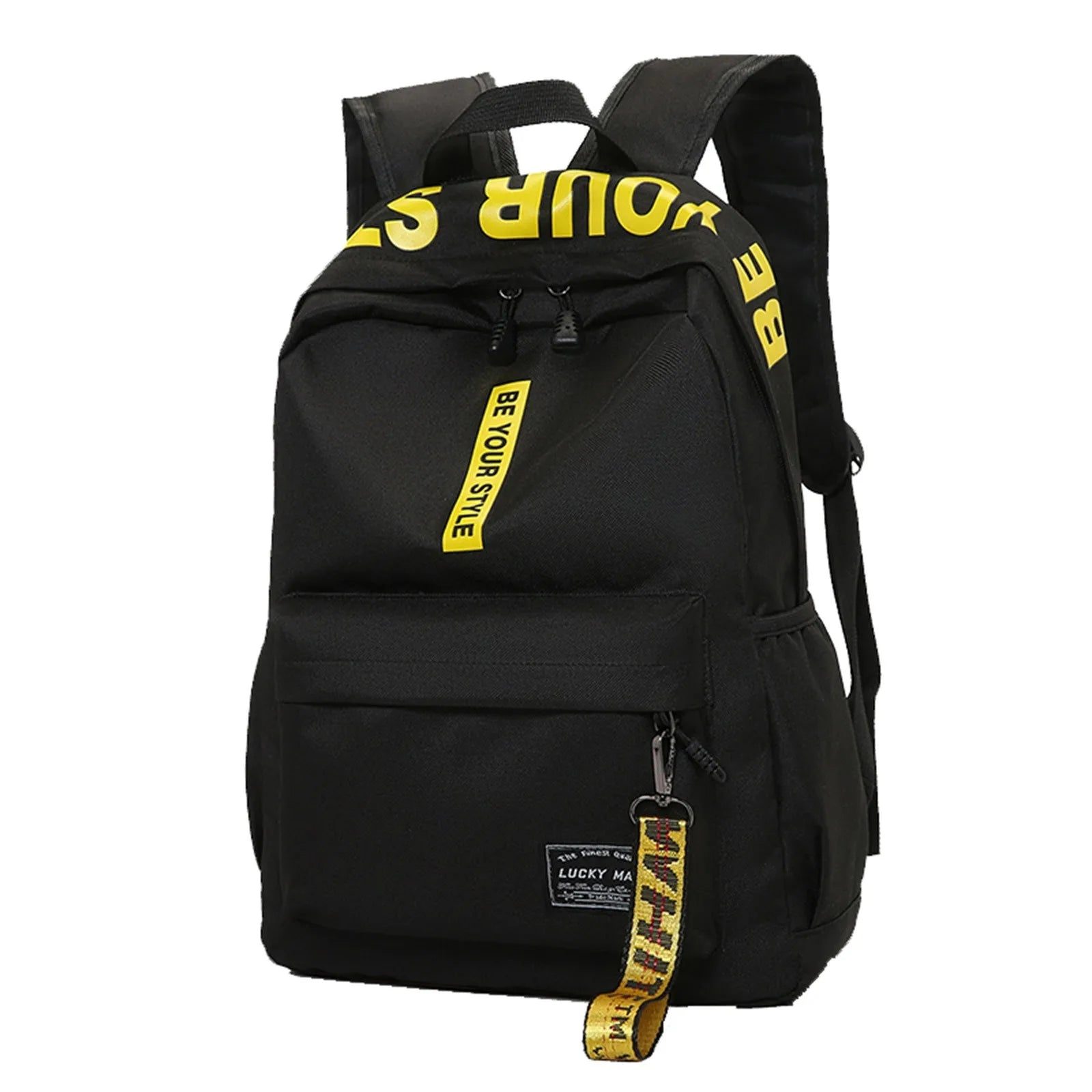Fashionable Lightweight Student Backpack Customizable Logo Casual Dual-Shoulder Bag Arc Shoulder Strap Polyester Lining Oxford