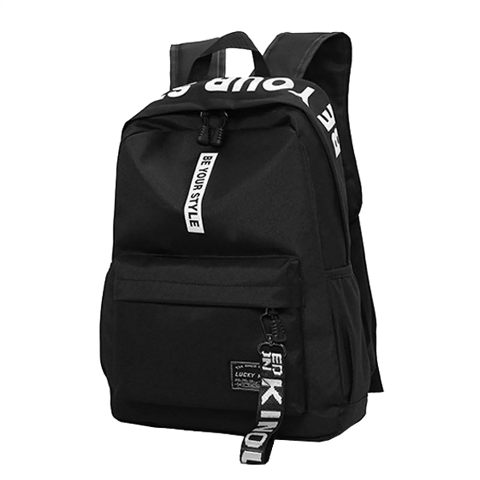 Fashionable Lightweight Student Backpack Customizable Logo Casual Dual-Shoulder Bag Arc Shoulder Strap Polyester Lining Oxford