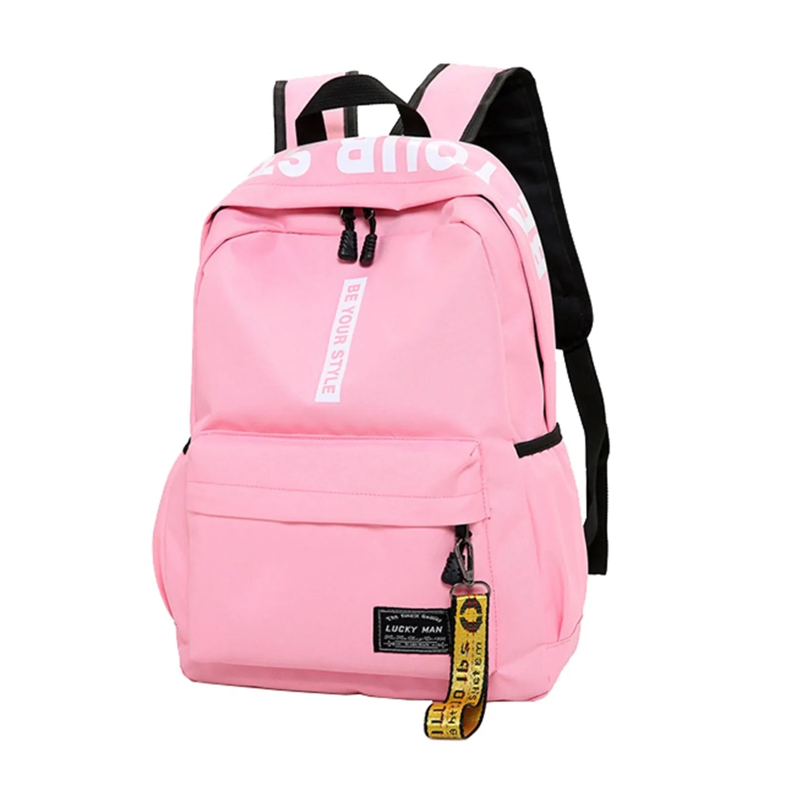 Fashionable Lightweight Student Backpack Customizable Logo Casual Dual-Shoulder Bag Arc Shoulder Strap Polyester Lining Oxford