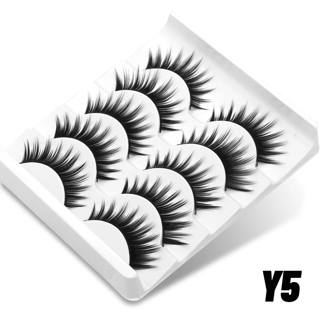 GROINNEYA False Eyelashes 3D Mink Lashes Cat Eyelashes Fluffy Wispy Volume Lashes Fake Eyelashes Natural Lashes Strips Makeup