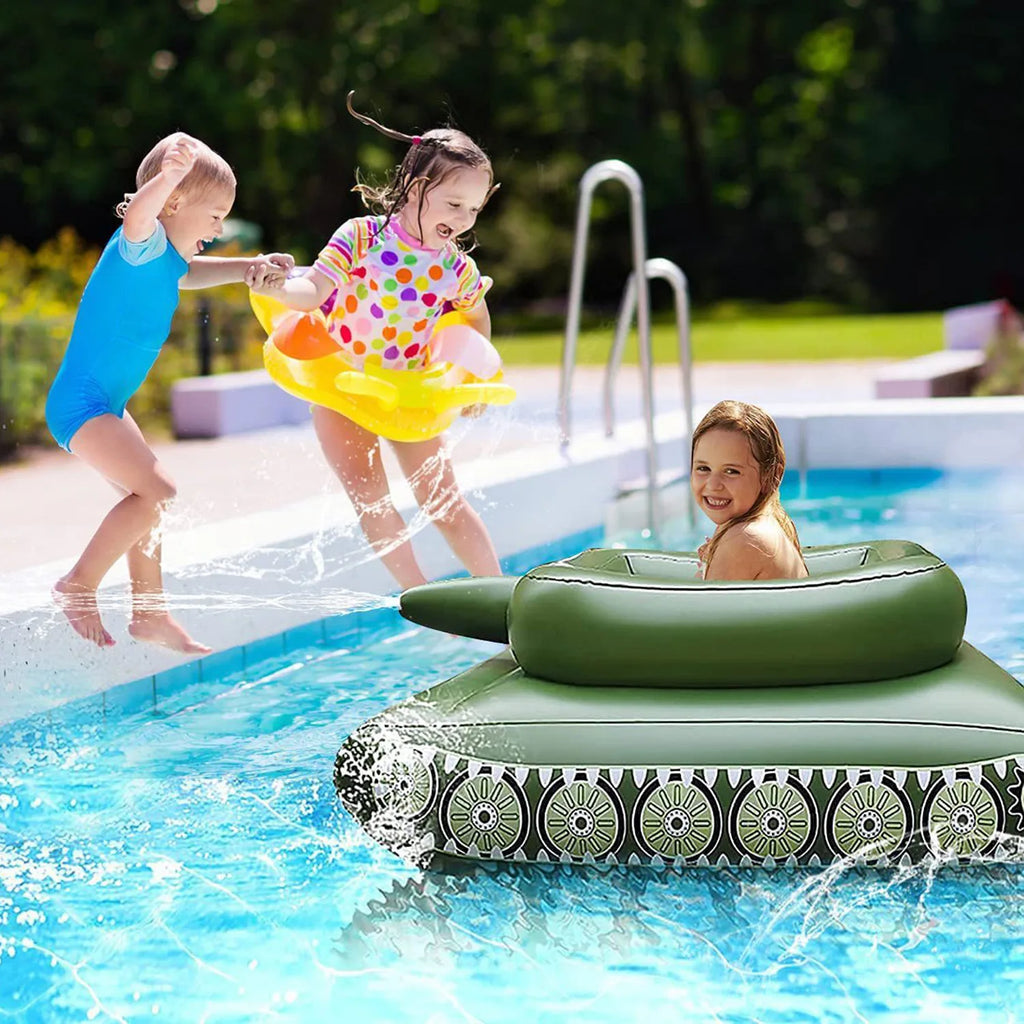 Big Size Summer Giant Tank with Watergun Inflatable Toys Floating Truck Pool Floats Water Spray Beach Party Games Adults Seats